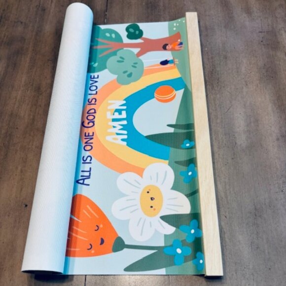 Wall Decor kids Canvas scroll 16x20,pine wood panels,cotton string for hanging. - Picture 4 of 9